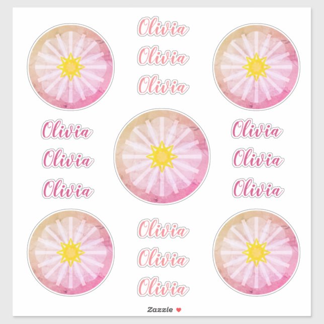 Personalised Gold Pink Abstract Flower Vinyl (Sheet)