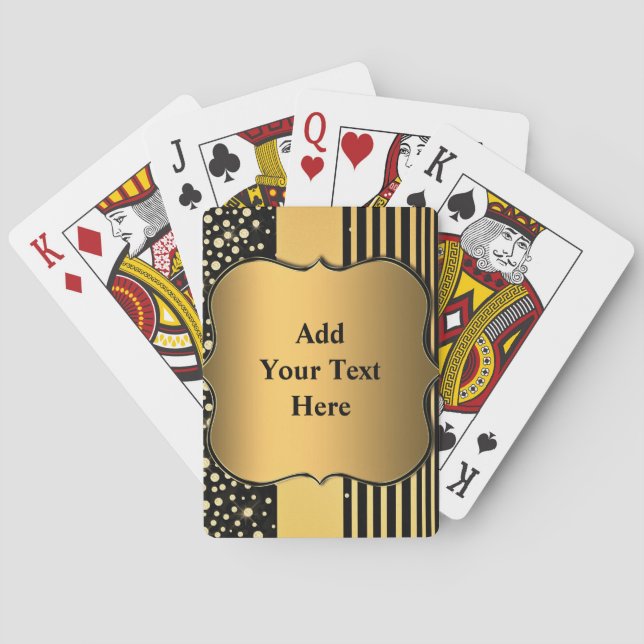 Personalised Gold Playing Cards Custom Text Name (Back)