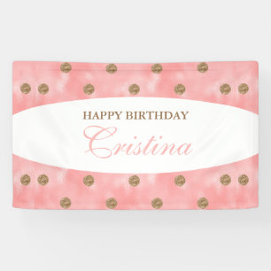 Personalised Gold Polka-Dot Birthday Banner