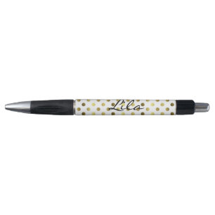 Personalised Gold Polka Dot Pen