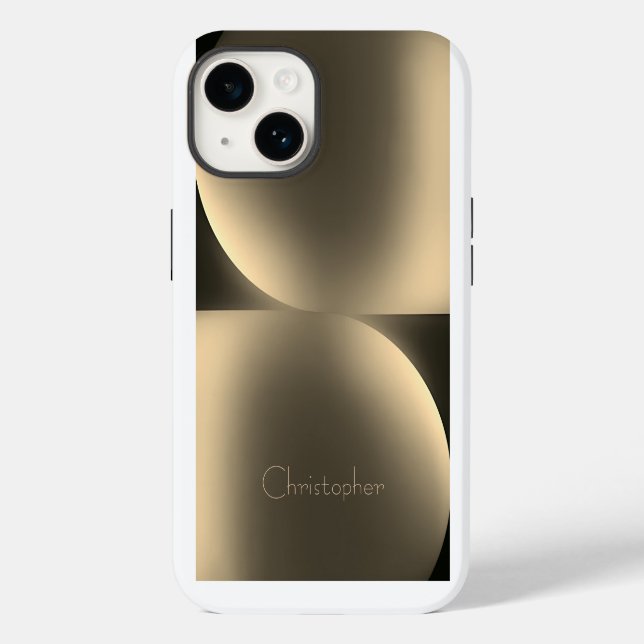 Personalised gold Radial Texture iphone 15 Case-Mate iPhone Case (Back)