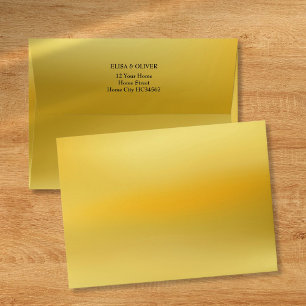 Personalised Gold Return Address Envelope