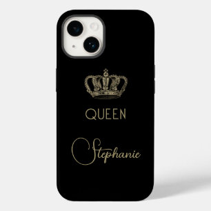 Personalised Gold Royalty Queen on Black Case-Mate iPhone 14 Case