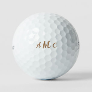 Personalised Gold Script Monogram Titleist Pro VI Golf Balls