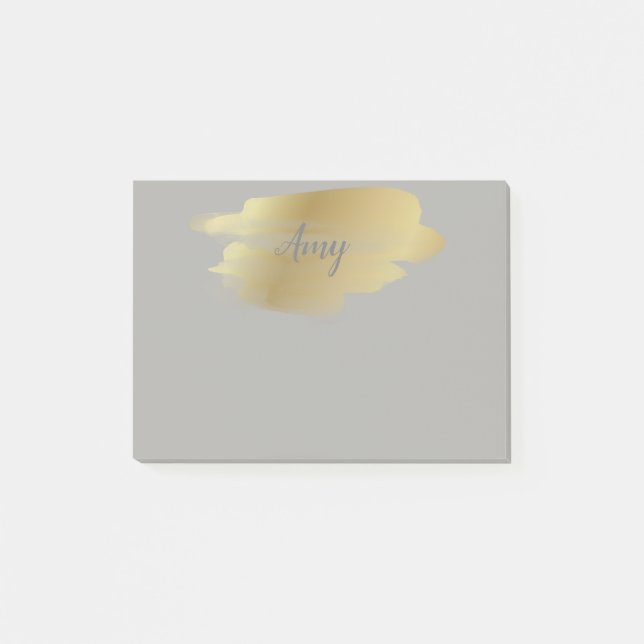 Personalised Gold Smudge Post it Notes (Front)