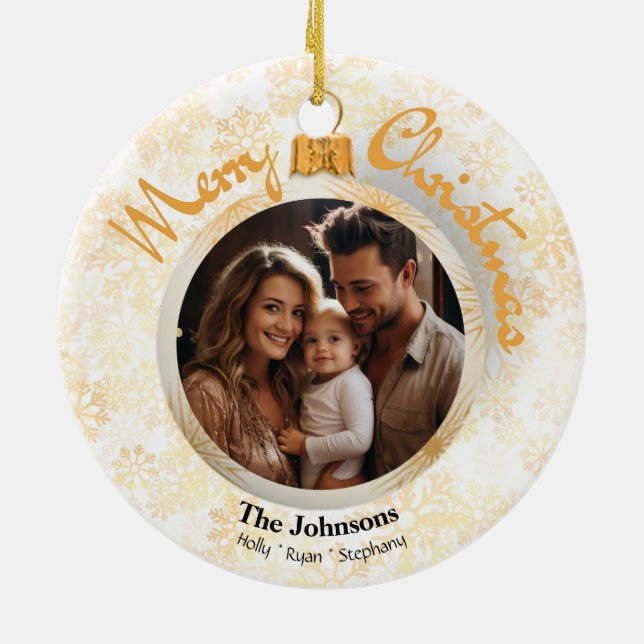 Personalised Gold Snowflake Personalised Ornament  (Back)