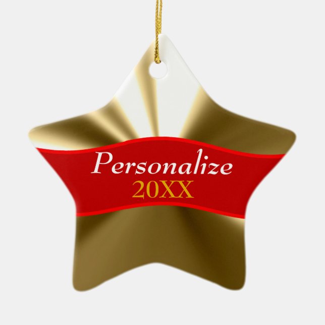 Personalised Gold Star Ornament (Front)