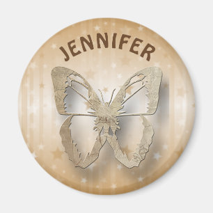 Personalised Gold Stars and Butterfly Magnet