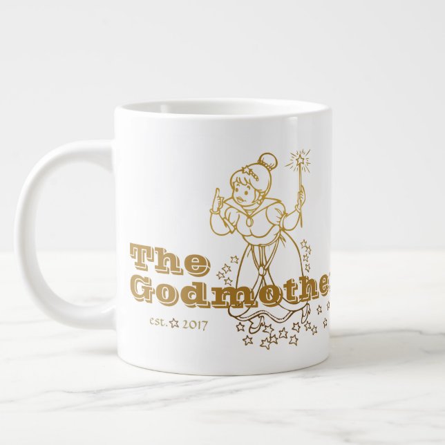 Personalised Gold The Godmother Large Coffee Mug (Left)