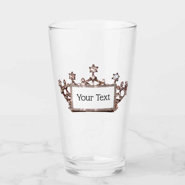 Personalised “Gold Tiara” Glass (Front)