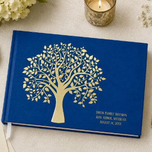Personalised Gold Tree of Life Family Reunion Guest Book