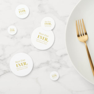 Personalised Gold White Best Day Ever Wedding Confetti
