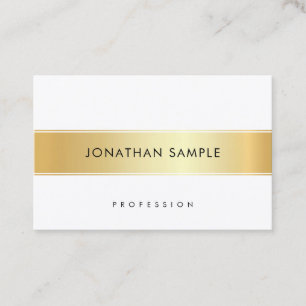 Personalised Gold White Elegant Template Modern Business Card