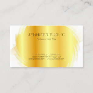 Personalised Gold White Modern Elegant Template Business Card