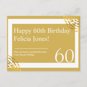 Personalised - Gold & White Modern Postcard