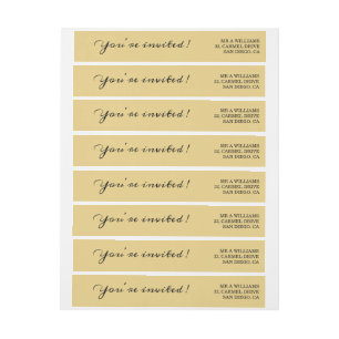 Personalised Gold Wrap Around Return Address Label