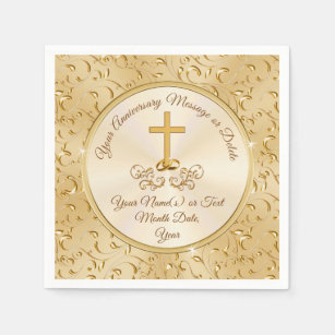 Personalised Golden Anniversary Napkins Your Text