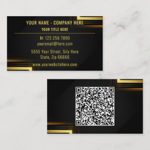 Personalised Golden Black QR Code Business Card