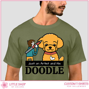 Personalised Golden Doodle Dog Artist Men's T-Shirt