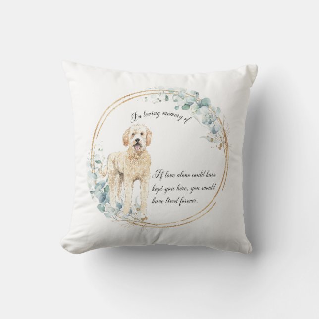 Personalised Golden Doodle Memorial Cushion (Front)