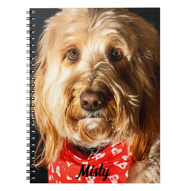 Personalised Golden doodle Puppy Dog Notebook (Front)