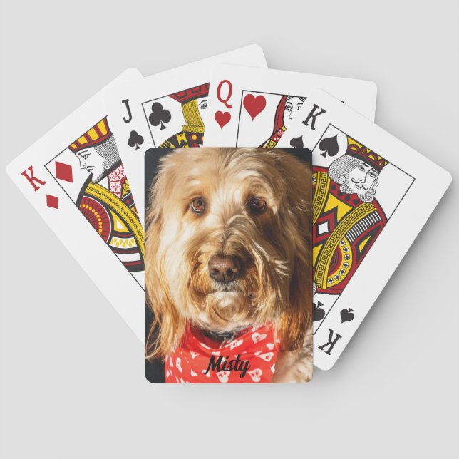 Personalised Golden doodle Puppy Dog Playing Cards (Back)