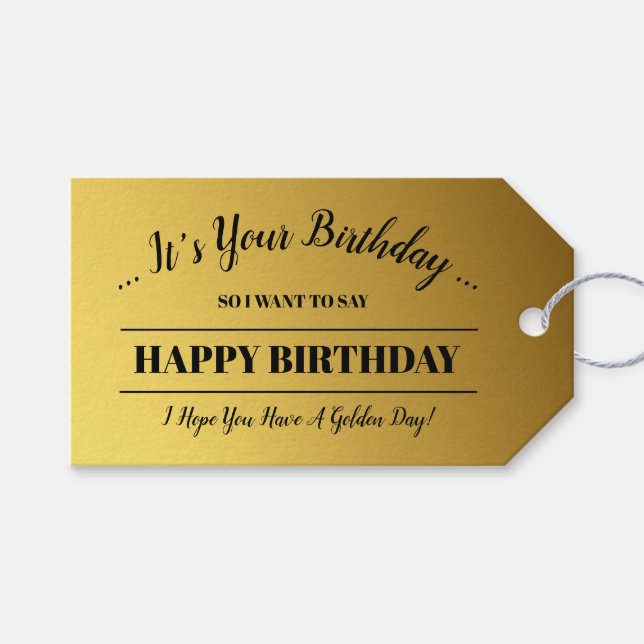 Personalised Golden Gift Tags (Front (Horizontal))