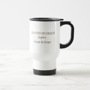 Personalised Golden Ginkgo Leaf Custom Name Travel Mug