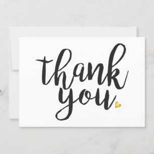 Personalised Golden Heart Thank You Card
