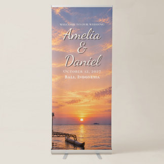 Personalised Golden Hour Sunset Wedding Banner