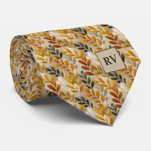 Personalised Golden Leaf Fall Tie