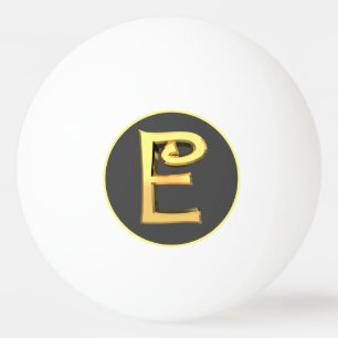 Personalised Golden Letter E Ping Pong Ball