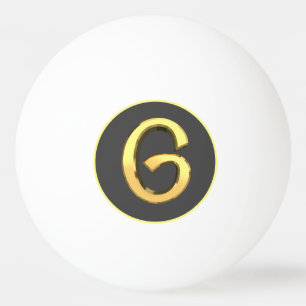 Personalised Golden Letter G Ping Pong Ball