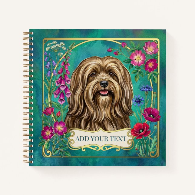 Personalised Golden Lhasa Apso Notebook (Front)
