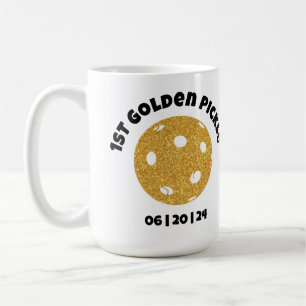 Personalised Golden Pickle Gold Pickleball Glitter Coffee Mug