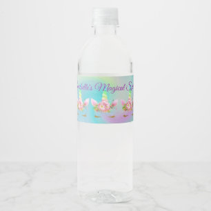 Personalised Golden Rainbow Unicorn Water Bottle Water Bottle Label