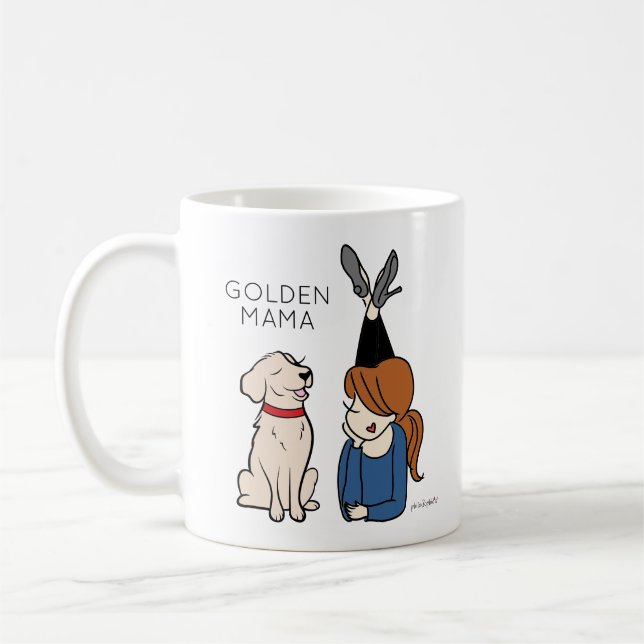 Personalised Golden Reriever Mama Coffee Mug (Left)