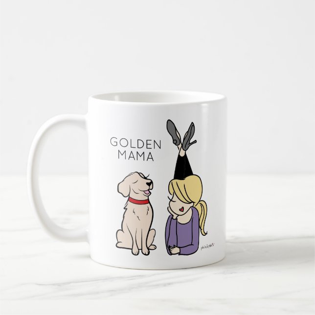 Personalised Golden Reriever Mama Coffee Mug (Left)
