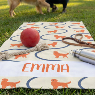 Personalised Golden Retriever Beach Towel