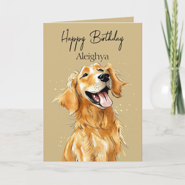 Personalised Golden Retriever Card (Front)