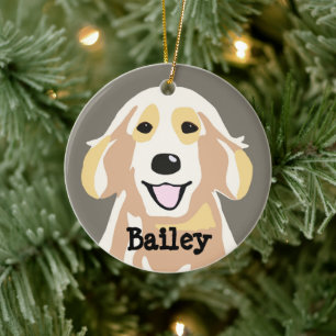 Personalised Golden Retriever  Ceramic Tree Decoration