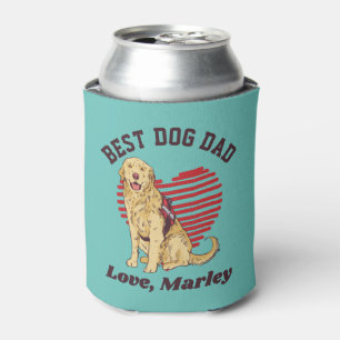 Personalised Golden Retriever Dog Dad Custom Text Can Cooler