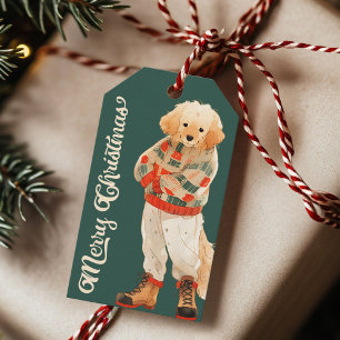 Personalised Golden Retriever Dog Holiday Gift Tag
