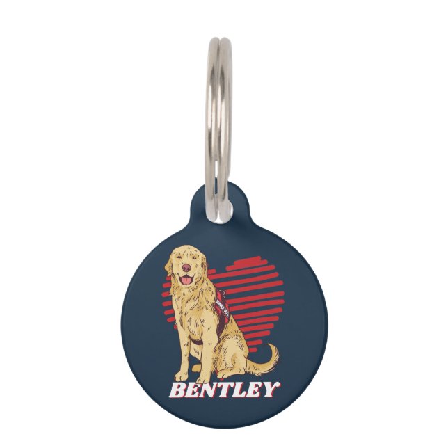 Personalised Golden Retriever Dog Lover Custom Pet Tag (Front)