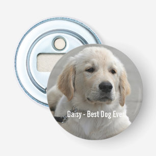 Personalised Golden Retriever Dog Photo and Name Bottle Opener