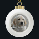 Personalised Golden Retriever Dog Photo and Name Ceramic Ball Christmas Ornament<br><div class="desc">Personalise this keepsake with your dog's or puppy's photo and name (or other pet or person's photo/name). Text reads "Best Dog Ever" or add your own text - We love Daisy (dog's name), dog's birthday or day of passing. Just click on "customise" to add your personalised text, change the font...</div>