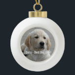 Personalised Golden Retriever Dog Photo and Name Ceramic Ball Christmas Ornament<br><div class="desc">Personalise this keepsake with your dog's or puppy's photo and name (or other pet or person's photo/name). Text reads "Best Dog Ever" or add your own text - We love Daisy (dog's name), dog's birthday or day of passing. Just click on "customise" to add your personalised text, change the font...</div>