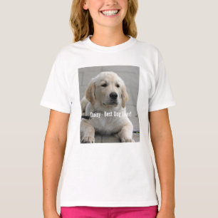Personalised Golden Retriever Dog Photo and Name T-Shirt