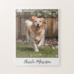 Personalised Golden Retriever Dog Photo Jigsaw Puzzle