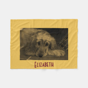 Personalised Golden Retriever Fleece Blanket